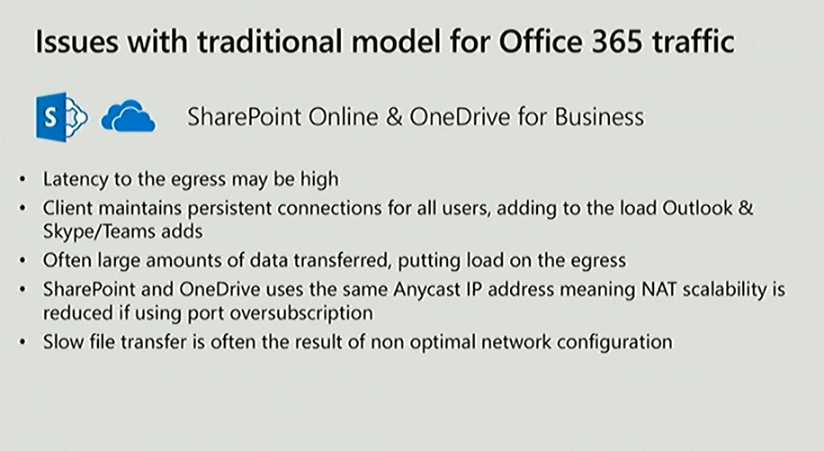 Issues with traditional model for Office 365 traffic